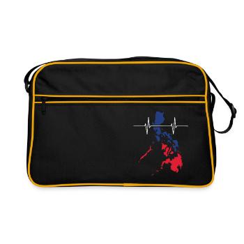 Philippines Heartbeat Flag Vintage Philippines - Retro Bag - black/gold - Front