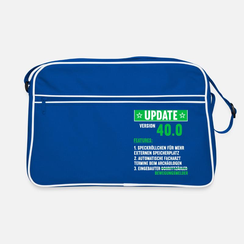 40 Jahre alt 40 Jähriger Update Version 40.0 40. Retro Tasche