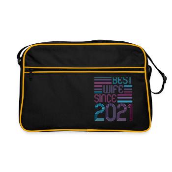 Best Wife since 2021 1st Wedding Anniversary - Retro Bag - black/gold - Front
