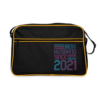 Best Husband since 2021 1st Wedding Anniversary - Retro Bag - black/gold - Front