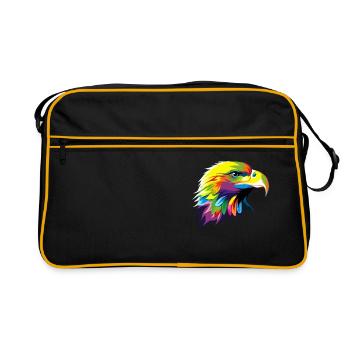 juste un garçon qui aime les aigles oiseau aigle - Sac Retro - noir/or - Devant