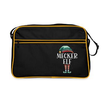 Weihnachten Partnerkostüm Mecker Elf Elfe Elfen - Retro Tasche - Schwarz/Gold - Vorne