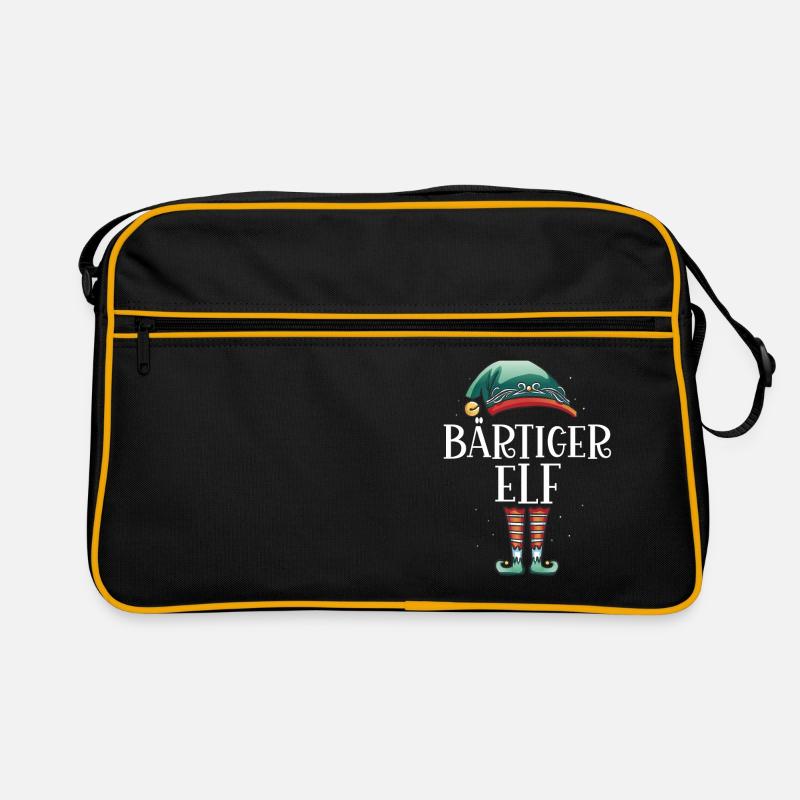 Weihnachten Partnerkostüm Bärtiger Elf Elfe Elfen Retro Tasche