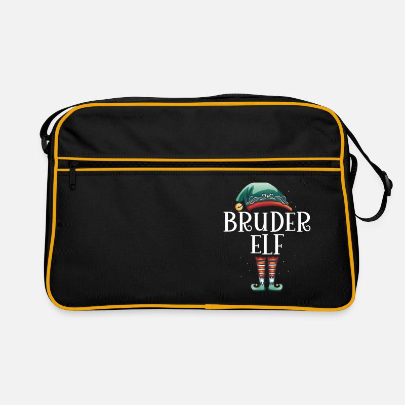 Weihnachten Partnerkostüm Bruder Elf Elfe Elfen Retro Tasche