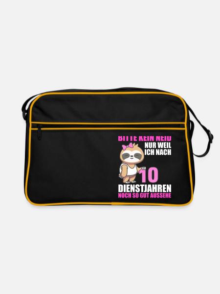 10 Jahre im Dienst 10 Jähriges Dienstjubiläum - Retro Tasche - Schwarz/Gold