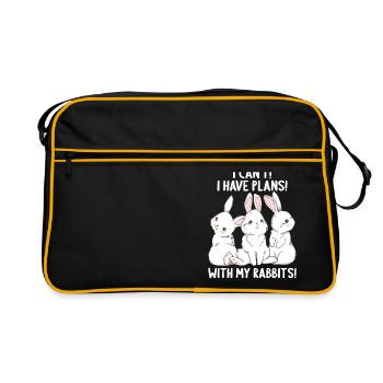 Rabbit i cant i have plans with my rabbits - Retro Bag - black/gold - Front