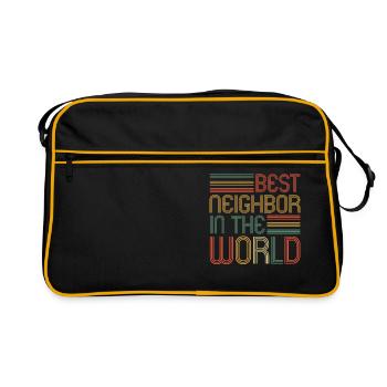 Meilleur voisin du monde Nachbarn Nachbar - Sac Retro - noir/or - Devant