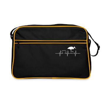 Storks Storks Heartbeat ECG Heartbeat Stork - Retro Bag - black/gold - Front