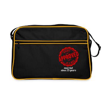 Testé 25 ans marié 25ème anniversaire de mariage - Sac Retro - noir/or - Devant