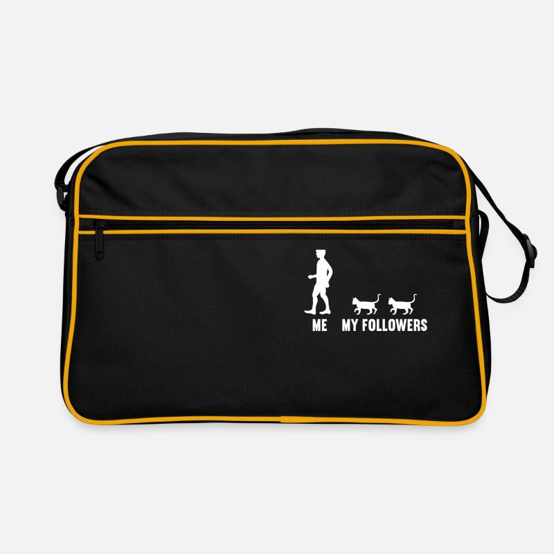 Moi et mes followers chat chatte chat chaton chats - Sac Retro - noir/or
