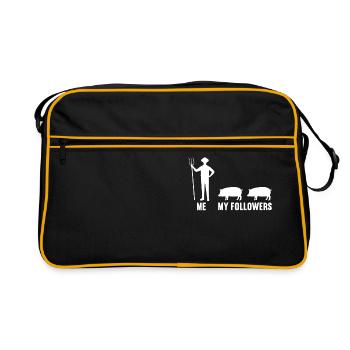 Me and my followers farmer pig pigs - Retro Bag - black/gold - Front