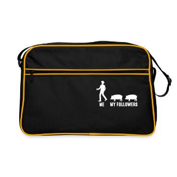 Me and my followers farmer pig pigs - Retro Bag - black/gold - Front