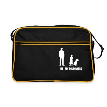 Ich meine Follower Hund und Tochter Hunde - Retro Tasche - Schwarz/Gold - Vorne