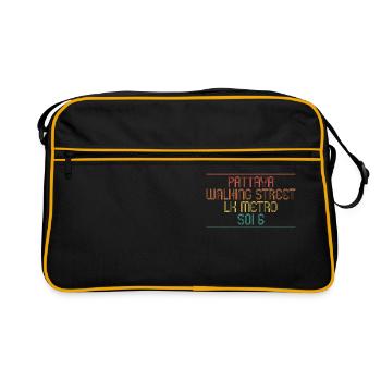 Thailand Walking Street Soi 6 LK Metro Pattaya - Retro Tasche - Schwarz/Gold - Vorne