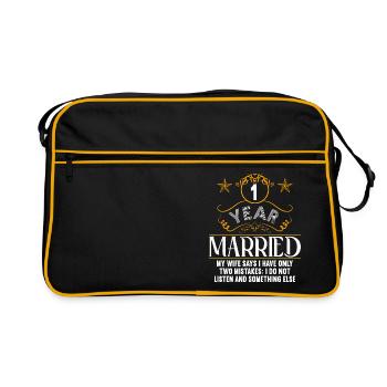 1 an marié seulement 2 erreurs 1.Anniversaire de mariage - Sac Retro - noir/or - Devant