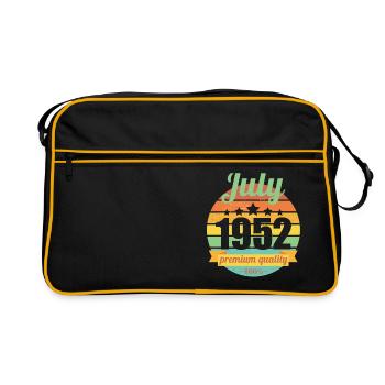 Born July 1952 70 years 70s 70th birthday - Retro Bag - black/gold - Front