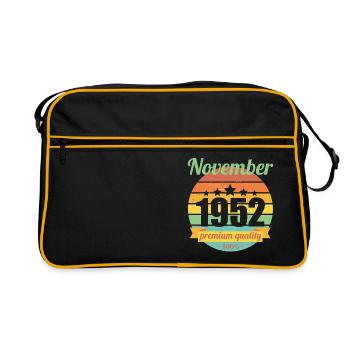 Born November 1952 70 years 70s 70th birthday - Retro Bag - black/gold - Front