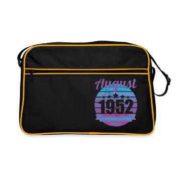 Born August 1952 70 years 70s 70th birthday - Retro Bag - black/gold - Front