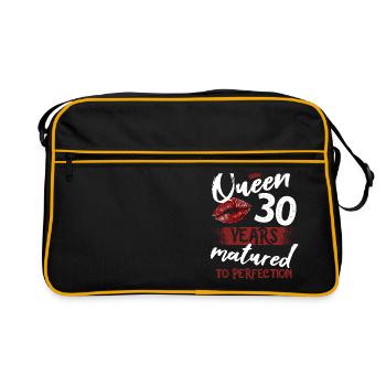 30 year old girl 30 bday Queen 30 birthday - Retro Bag - black/gold - Front