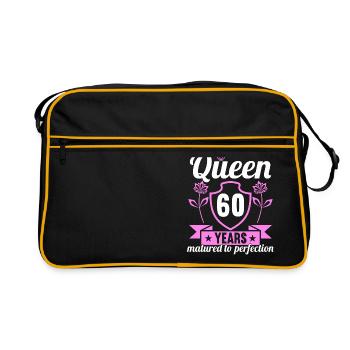Fille de 60 ans 60 bday Queen 60 anniversaire - Sac Retro - noir/or - Devant