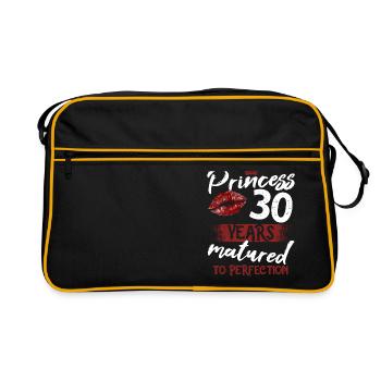 30 year old girl 30 bday Princess 30 birthday - Retro Bag - black/gold - Front