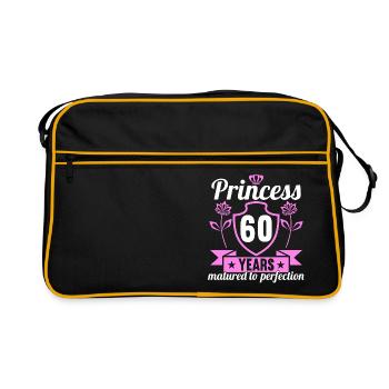 Fille de 60 ans 60 bday Princesse 60 anniversaire - Sac Retro - noir/or - Devant