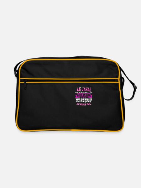 Wenn du groß bist ich wurde Faul 40. Geburtstag - Retro Tasche - Schwarz/Gold