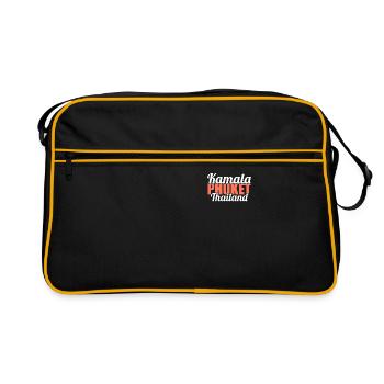 Vintage Thaïlande Asie Coucher de soleil Phuket Kamala - Sac Retro - noir/or - Devant