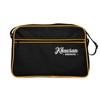 Vintage Thaïlande Asie Coucher de soleil Bangkok Khaosan - Sac Retro - noir/or - Devant