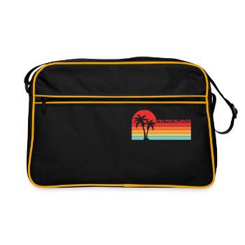 Vintage Thaïlande Asie Coucher de soleil Phi Phi Îles - Sac Retro - noir/or - Devant