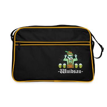 Wuidsau Wildsau - Retro Tasche - Schwarz/Gold - Vorne