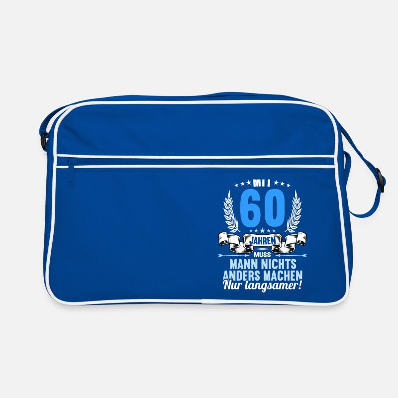 Mit 60 nichts anders nur langsamer 60 Geburtstag Retro Tasche