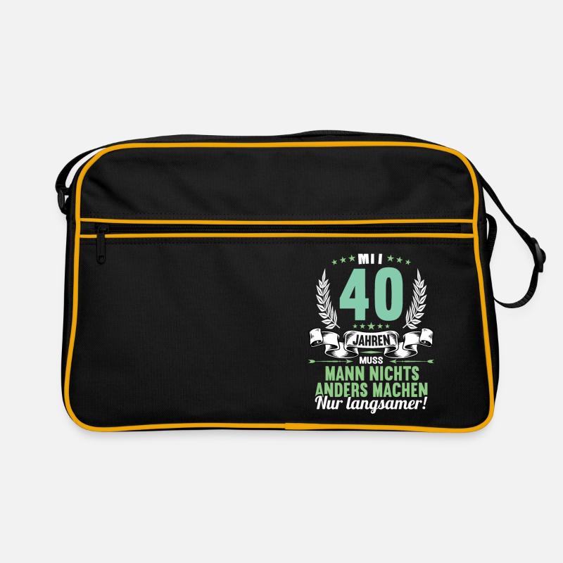 Mit 40 nichts anders nur langsamer 40 Geburtstag Retro Tasche