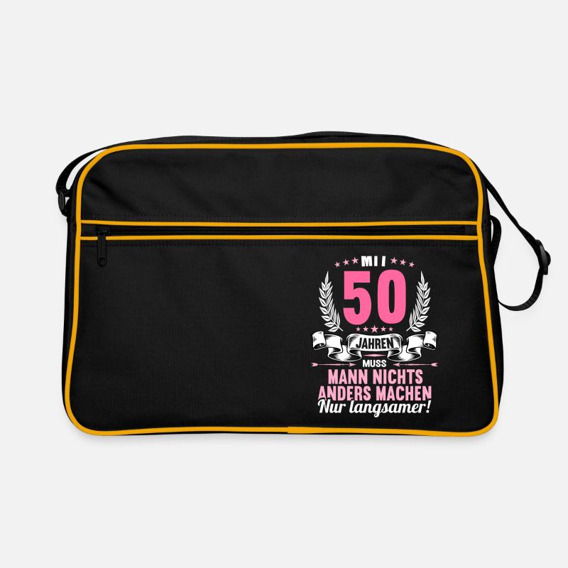 Mit 50 nichts anders nur langsamer 50 Geburtstag Retro Tasche