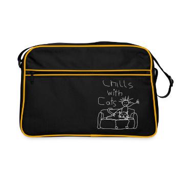Chats Chat Chat Chat Chat Chat Amoureux - Sac Retro - noir/or - Devant