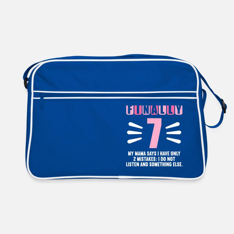 Finally 7 mom says have only 2 mistakes 7th birthday Retro Bag