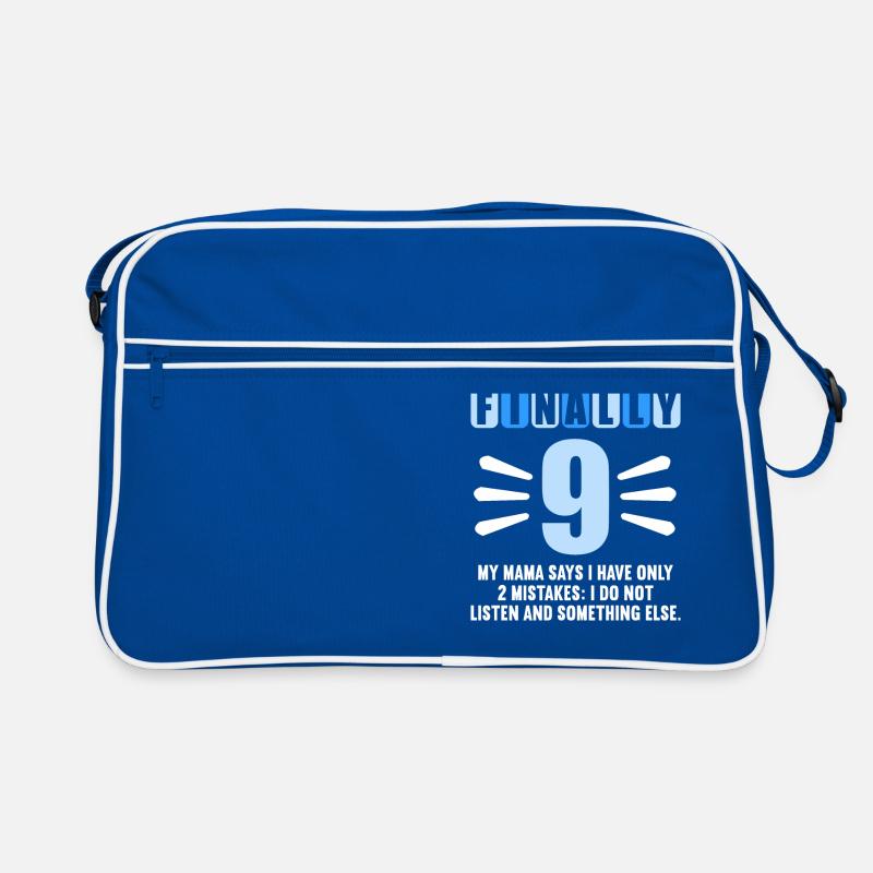 Finally 9 mom says have only 2 mistakes 9th birthday Retro Bag