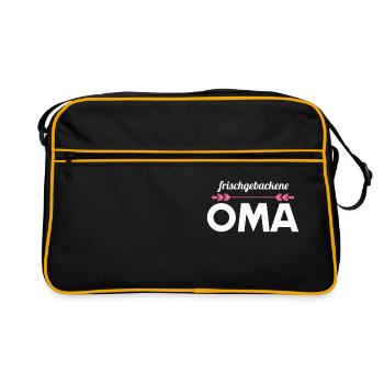 frischgebackene Oma Omi Gandma Oma - Retro Tasche - Schwarz/Gold - Vorne