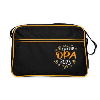 Stolzer frischgebackener Opa - Retro Tasche - Schwarz/Gold - Vorne