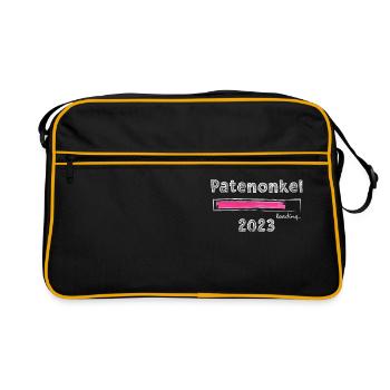 Patenonkel 2023 loading Patenkind Patenonkel - Retro Tasche - Schwarz/Gold - Vorne