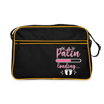 Patentante 2023 loading Patenkind Baby Patentante - Retro Tasche - Schwarz/Gold - Vorne