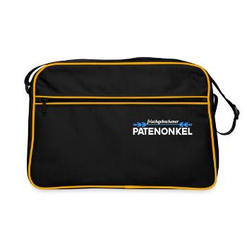 Stolzer frischgebackener Patenonkel Patenkind - Retro Tasche - Schwarz/Gold - Vorne