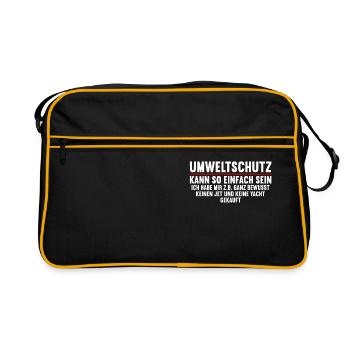 Anti Umweltschutz Parodie Umweltschutz - Retro Tasche - Schwarz/Gold - Vorne
