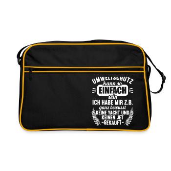 Anti Umweltschutz Parodie Umweltschutz - Retro Tasche - Schwarz/Gold - Vorne