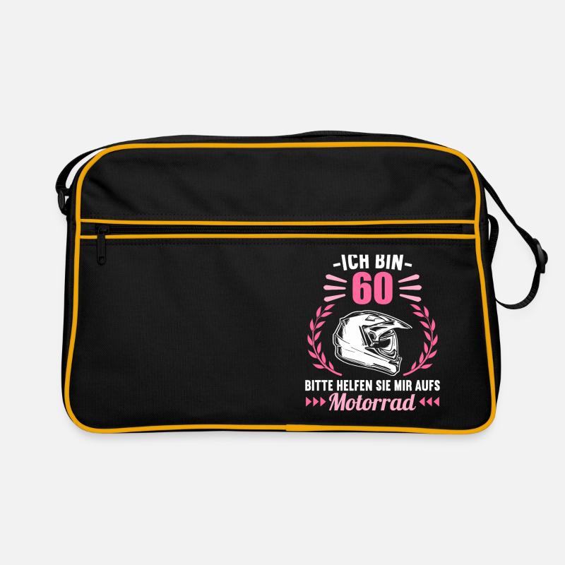 Ich bin 60 bitte helfen auf Motorrad 60 Geburtstag Retro Tasche