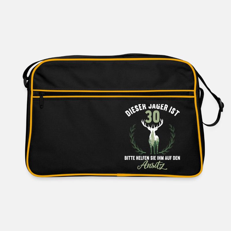30 Jahre helfen auf Hochsitz 30 Geburtstag Jäger - Retro Tasche - Schwarz/Gold
