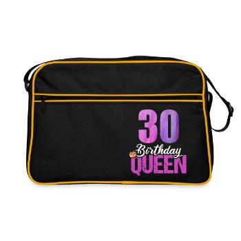 30 Years Old 30 Birthday Queen - Retro Bag - black/gold - Front