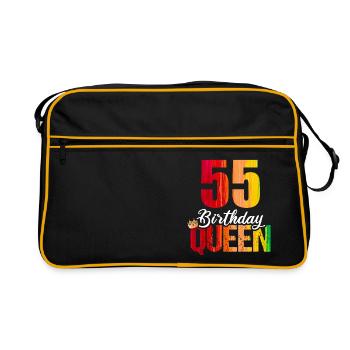 55 years old 55 birthday Birthday Queen - Retro Bag - black/gold - Front