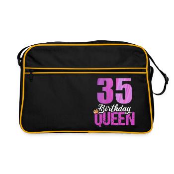 35 years old 35 birthday Birthday Queen - Retro Bag - black/gold - Front