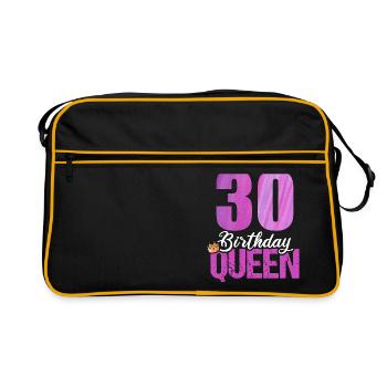 30 Years Old 30 Birthday Queen - Retro Bag - black/gold - Front